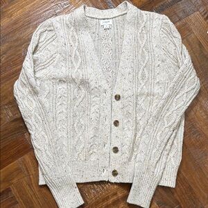 J. Crew Women's Cream Cable Knit Sweater